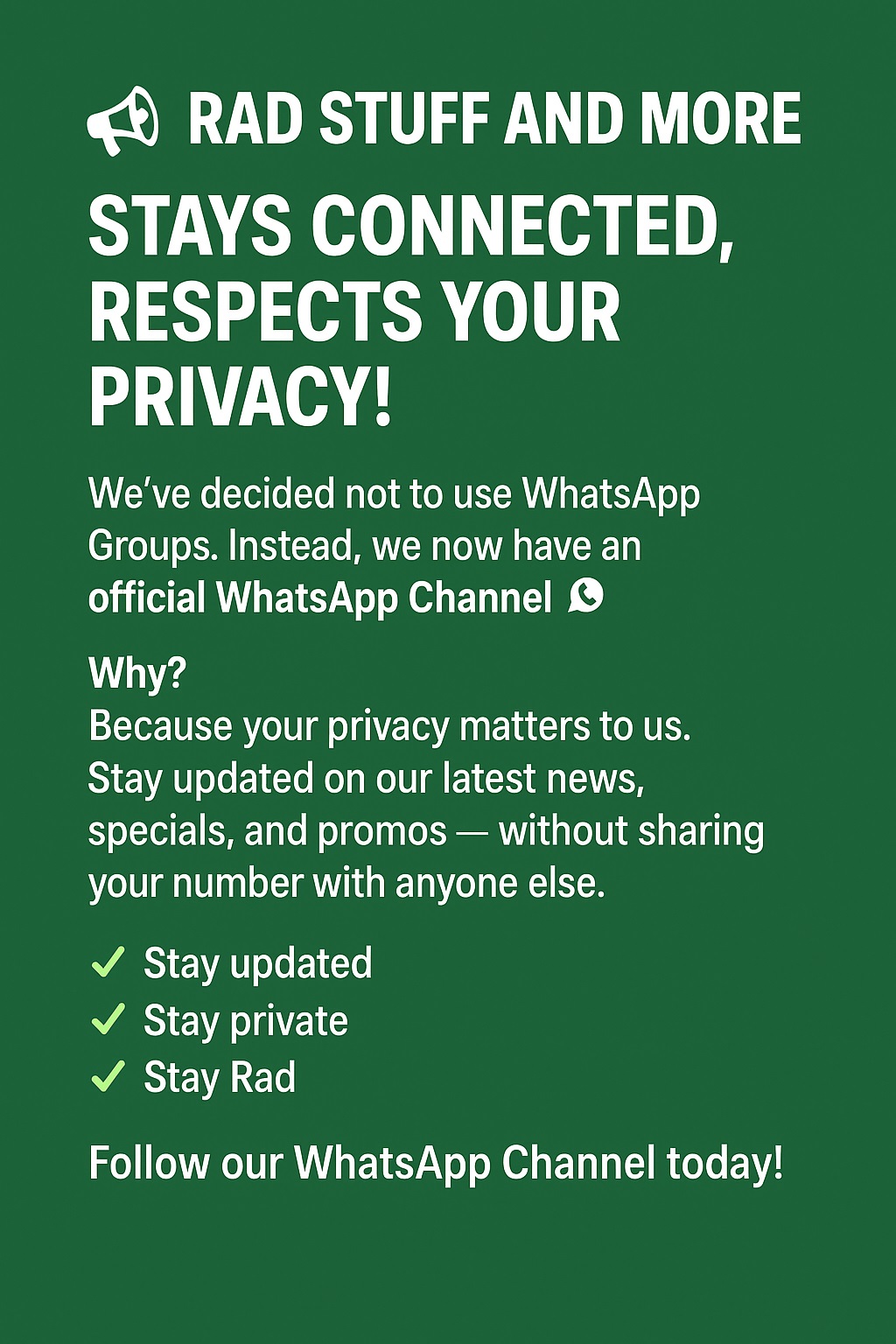 rad stuff and more whatsapp channel note rad stuff and more whatsapp channel note
